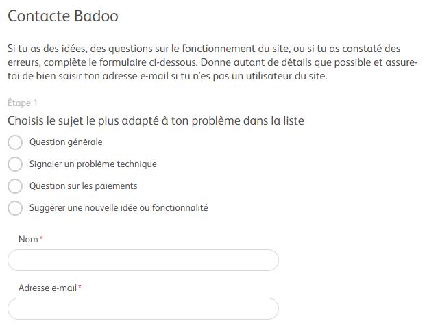 badoo-formulaire-contact