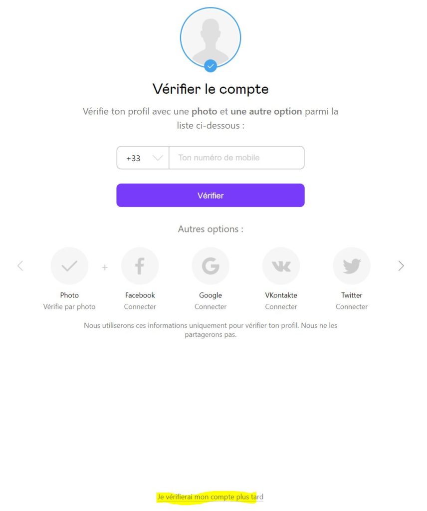 badoo verification compte