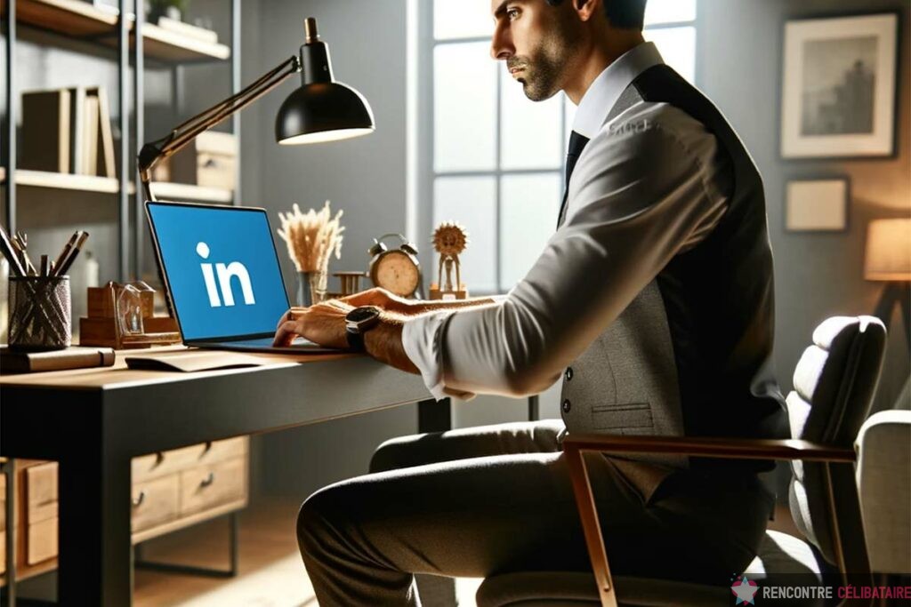 homme qui utilise linkedin pour faire des rencontres