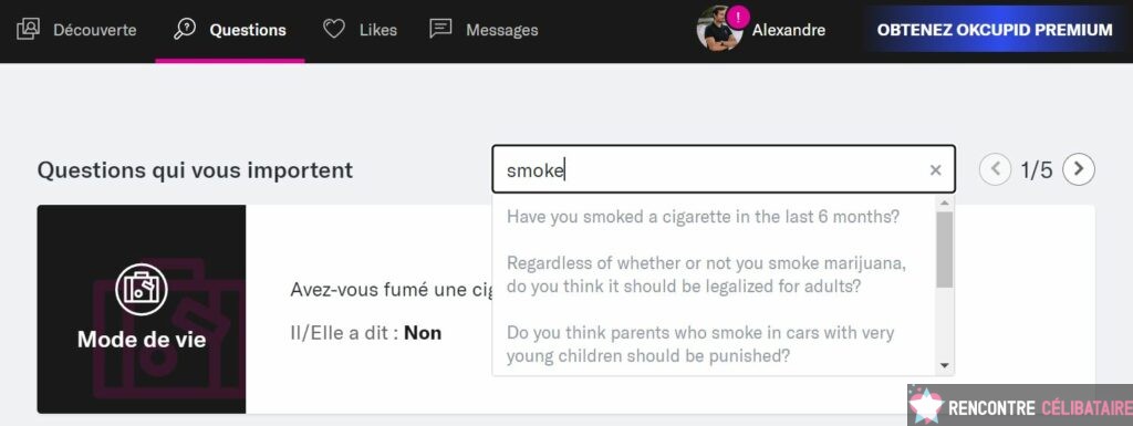 question smoke okcupid