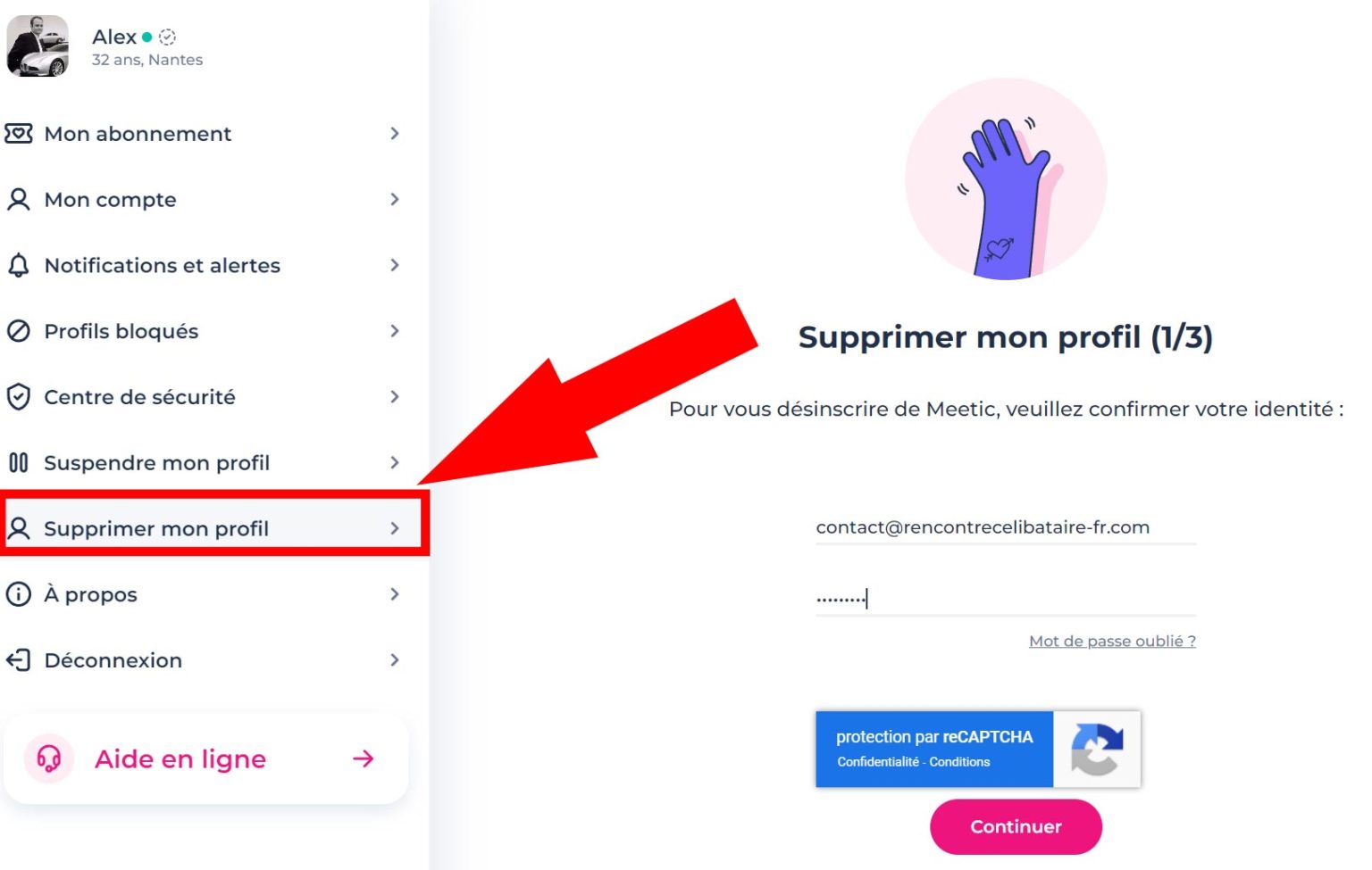 comment supprimer définitivement un compte meetic