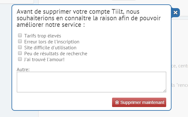 supprimer compte tiilt